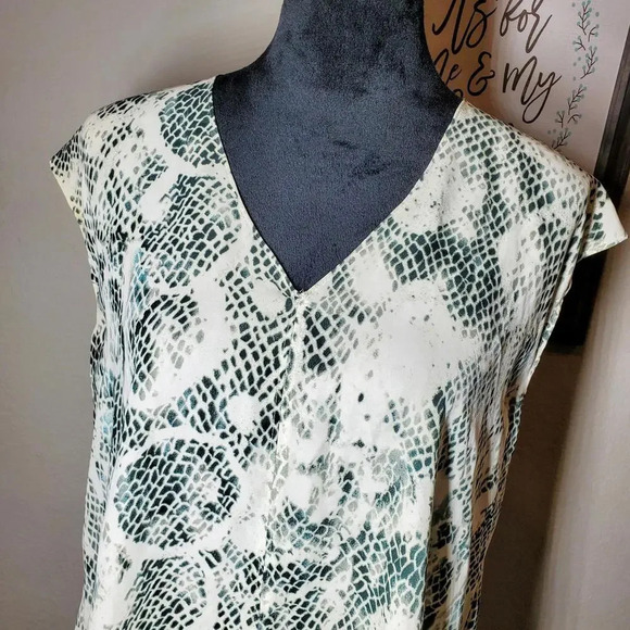 Rachel Rachel Roy Sleeveless Flowy Snakeskin Print High Low Blouse Sz S - Picture 3 of 12